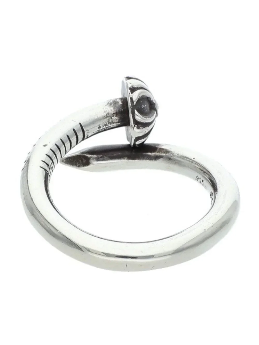 Chrome Hearts Nail Crsball Cross Ball Silver Ring